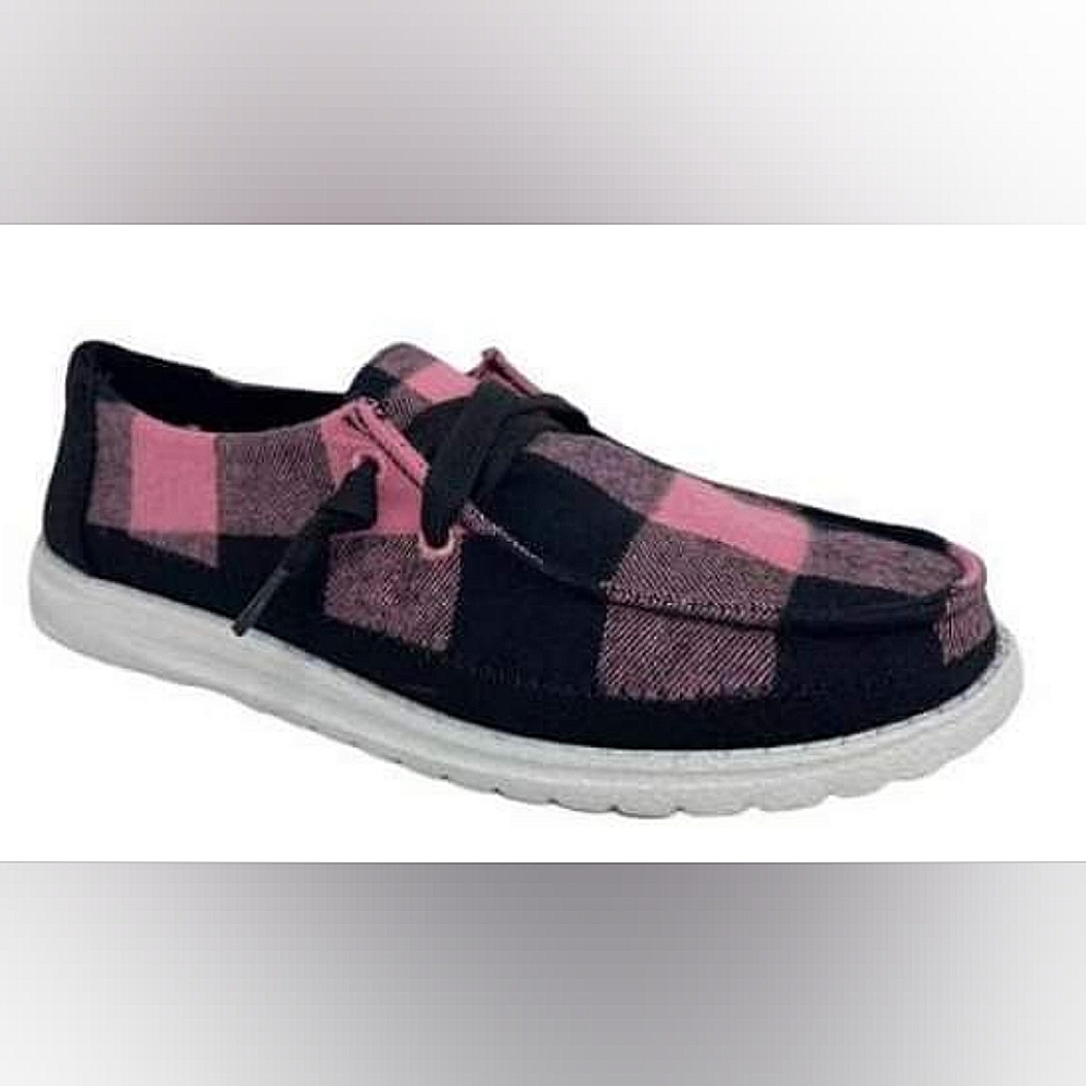Gypsy Jazz Pink Plaid Shoes